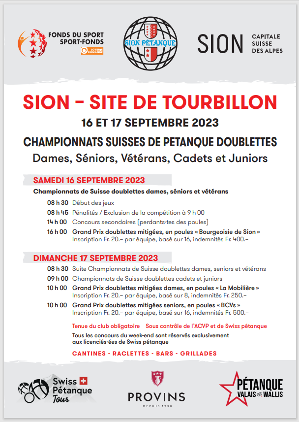 Championat Suisse doublettes 2023
